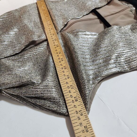 Bishop + Young Metallic Faux Wrap Dress Holiday Evening Size M - Picture 4 of 10
